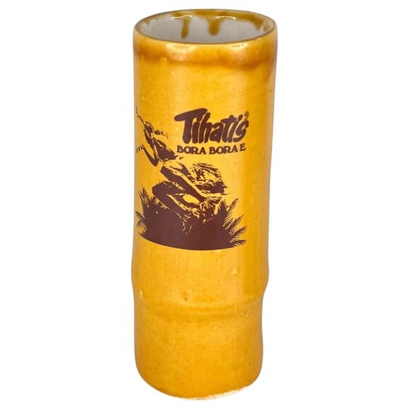 2 VTG Hawaiian Tiki Mug Tihatis Bora Bora E Dance Troup Beachcomber Restaurant - Picture 3 of 11
